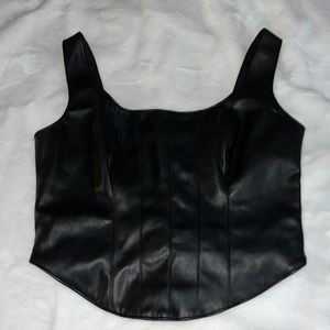 Faux Leather Corset Top